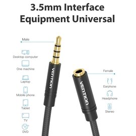 Изображение 6 Аудио кабель Vention Audio 3.5 mm M - 3.5 mm F, 5 m, Black - VAB-B06-B500-M