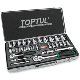 Изображение  Торцевые головки Toptul 1/4", 1/2" 34шт. - GCAD3401