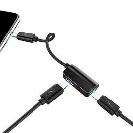 Зображення 3 Перехідник SkyDolphin AU01 Lightning - 2хLightning Black - ADPT-00026