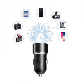 Зображення 3 Зарядний пристрій SkyDolphin SZ02 Aluminium (2USB, 2.4A) Black &mdash; AZP-000074