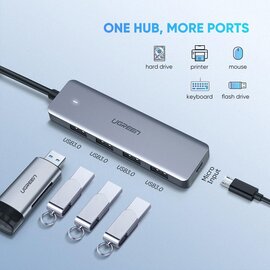 Изображение 2 USB Hub (хаб) Ugreen CM219 Grey