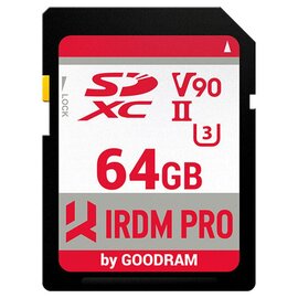 Изображение  Карта памяти Goodram SDXC V90 UHS-II U3 64GB - IRP-S9B0-0640R11, Объем памяти: 64 Гб
