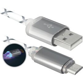 Изображение  Кабель Defender USB AM-micro BM, 1.0 м, Grey - 87554