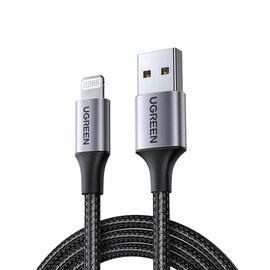 Зображення  Кабель Ugreen&nbsp;US199 USB&nbsp;AM-Lightning M,&nbsp;2.0 м,&nbsp;2.4A,&nbsp;Black - 60158
