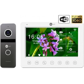 Изображение  Комплект видеодомофона NeoLight NeoKIT HD WF Graphite, Цвет (домофон + панель): белый + графит