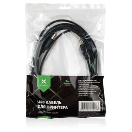 Зображення 3 Кабель для принтера Vinga USB 2.0 AM/BM 3.0 м - VCPDCAMBM3.0BK