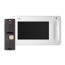 Изображение  Комплект видеодомофона Arny AVD-4005 White/Brown v.2, Цвет (домофон + панель): белый + коричневый