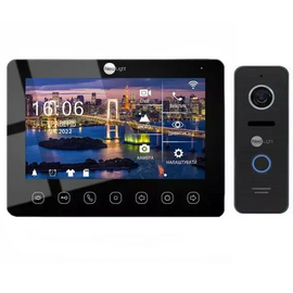 Изображение  Домофонный комплект NeoLight NeoKIT HD WF B/Black сенсорные кнопки, Цвет (домофон + панель): черный + черный