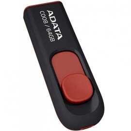 Зображення 2 Накопичувач USB A-Data C008 Black Red 64GB USB2.0 - AC008-64G-RKD