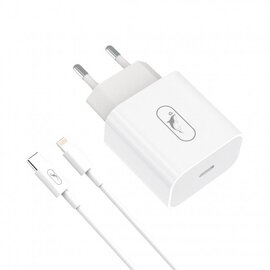 Зображення  Зарядний пристрій SkyDolphin SC38T (1USBx2.4A) White + кабель Lightning &mdash; MZP-000182