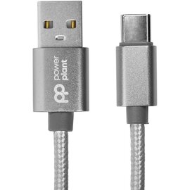 Изображение  Кабель PowerPlant USB-USB Type-C, 1м, Grey - CA912346