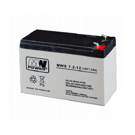 Зображення  Свинцево-кислотний акумулятор MWPower MWS 7.2-12, 12V 7.2Ah, Ємність (Аг): 7.2 А&middot;год