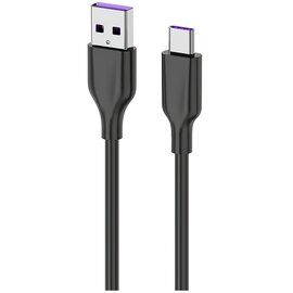 Изображение  Кабель 2E USB 2.0 AM to Type-C 1.0m Glow black - 2E-CCAC-BL