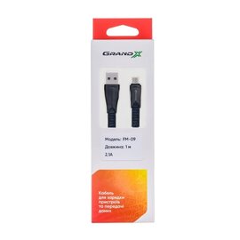 Изображение 3 Кабель Grand-X USB на microUSB, 2A, 1м, Black - FM09