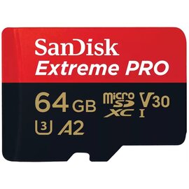 Изображение  Карта памяти SanDisk Extreme Pro V30 microSD C10 UHS-I U3 64GB + SD - SDSQXCU-064G-GN6MA