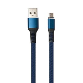 Изображение 2 Кабель Vinga USB 2.0 AM to Micro 5P 1m flat nylon blue - VCPDCMFNB1B