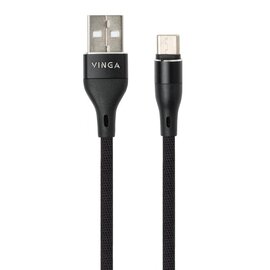 Изображение 2 Кабель Vinga USB 2.0 AM to Type-C 1.0m cylindric nylon back - VCPDCTCCANB1BK