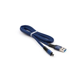 Изображение 3 Кабель Vinga USB 2.0 AM to Micro 5P 1m flat nylon blue - VCPDCMFNB1B