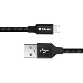 Изображение 3 Кабель ColorWay USB 2.0 AM to Lightning 0.25m black - CW-CBUL048-BK
