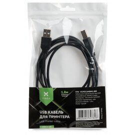 Зображення 4 Кабель для принтера Vinga USB 2.0 AM/BM 1.8 m - VCPDCAMBM1.8BK