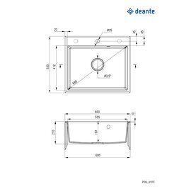 Зображення 3 Мийка для кухні Deante Andante, ZQN_2103