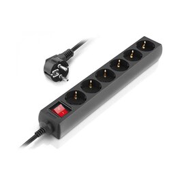 Зображення  REAL-EL RS-6 Protect M 1.8м Black 6 розеток