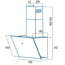 Изображение 2 Вытяжка Cata Lena 600 XGWH