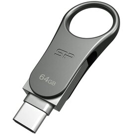 Зображення 3 USB флеш накопичувач Silicon Power Mobile C80, Silver 32GB USB 3.2 - SP064GBUC3C80V1S