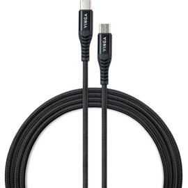 Зображення  Кабель Vinga USB-C to USB-C 1.0m 60W Nylon - VCDCCCM331