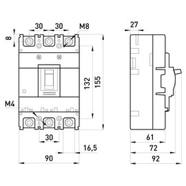 Зображення 2 Автоматичний вимикач E.next e.industrial.ukm.100S.100 3Р 100А (35кА)