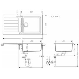 Зображення 2 Мийка для кухні Hansgrohe S52, 43358290