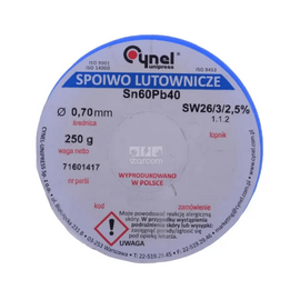 Изображение  Припой Cynel Sn60Pb40-SW26 0.7мм, 250г.