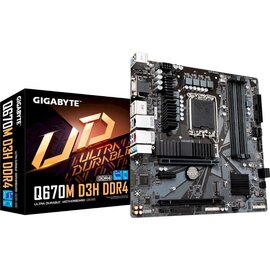 Изображение  Материнская плата Gigabyte Q670M D3H DDR4 (s1700, Intel Q670, Micro-ATX)