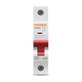 Зображення 2 Автоматичний вимикач Videx RS4 Resist 1P 10А С 4,5кА (VF-RS4-AV1C10)