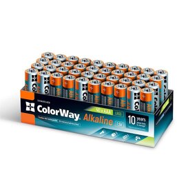 Изображение  Батарейка ColorWay Alkaline Power AAA/LR03 Colour Box 40шт
