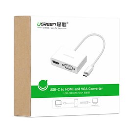Зображення 3 Адаптер Ugreen MM123 USB Type-C - HDMI+VGA, White - 30843