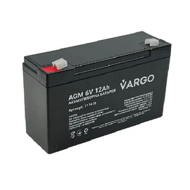 Зображення  Свинцево-кислотний акумулятор Vargo V-117478, 6V 12Ah, Ємність (Аг): 12 А&middot;год