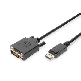 Изображение  Кабель мультимедийный Digitus DisplayPort-DVI-D (AM/AM) 2м, black - AK-340301-020-S