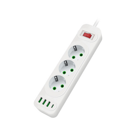 Зображення  Мережевий фільтр Voltronic F23U, 3 р. EU+3 USB+PD, 2 м, White 3 розеток