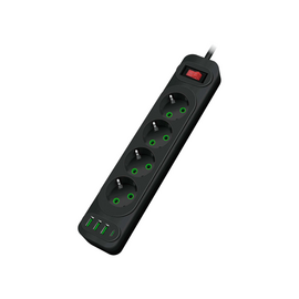 Зображення  Мережевий фільтр Voltronic F24U, 4 р. EU+3 USB+PD, 2 м, Black 4 розеток
