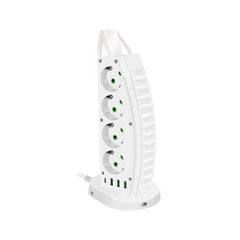 Зображення  Мережевий фільтр Voltronic F14, 8 р. EU+3 USB+Type-C, 2м, White 8 розеток