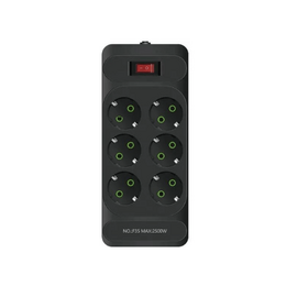 Зображення  Мережевий фільтр Voltronic F33, 6 р. EU, 2 м, Black 6 розеток