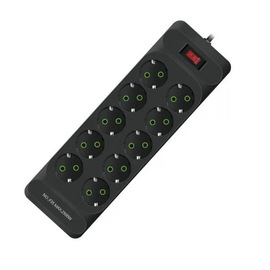 Зображення  Мережевий фільтр Voltronic F35, 10 р. EU, 2 м, Black 10 розеток