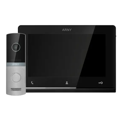 Зображення  Комплект відеодомофона Arny AVD-7121 Black/Silver, Колір (домофон + панель): чорний + срібний