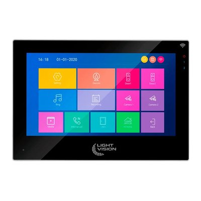 Зображення 6 Домофонна система LightVision Singapore 7" WiFi FHD Black + RIO FHD Gold, Колір (домофон + панель): чорний + золотий