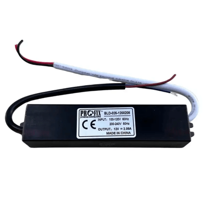 Зображення  Блок живлення для камер Profix 12V, 2.08A (25Вт) IP67 металевий, Струм (А): 2.08 А