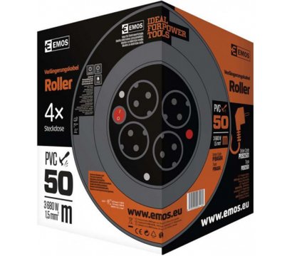 Зображення 4 Мережева котушка Emos P092501, 50 м, black 4 розеток