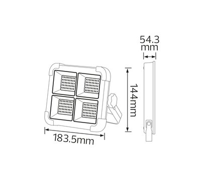 Зображення 5 LED прожектор Horoz Electric Turbo-200 200W 3000K-4200K-6400K 1466Лм