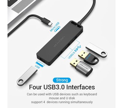 Зображення 3 USB Hub (хаб) Vention TGKBB