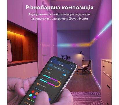 Изображение 8 Wi-Fi + Bluetooth лента Govee H619С RGBIC Basic Wi-Fi + Bluetooth LED Strip Light With Protective Coating 10м White